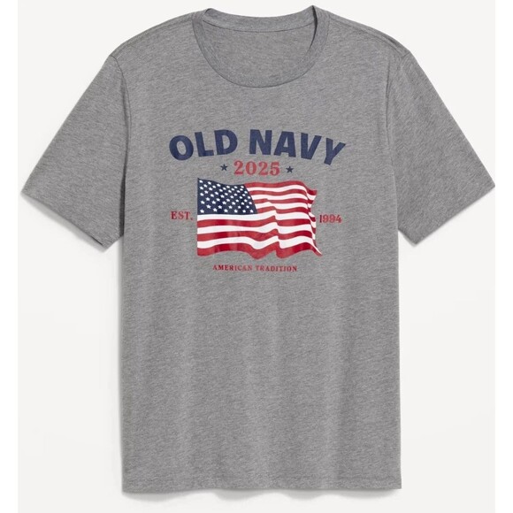 Old Navy USA American 2025 Flag 4th of July T-Shirt Gray Sealed Size Large/Tall - Picture 1 of 1